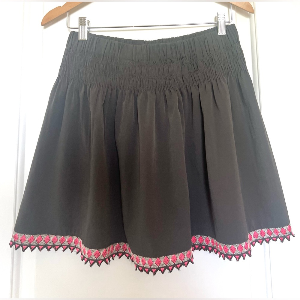 $120 Cute Maison Scotch Boho Embroidered Scalloped Mini Skirt Size 3/4 VGUC